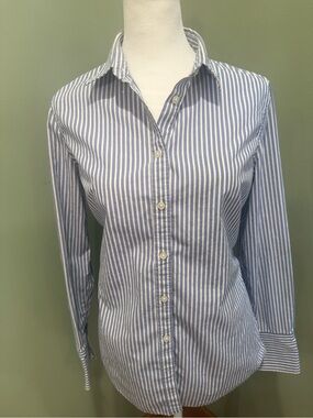 Banana Republic Blue and White Striped Dress Shirt